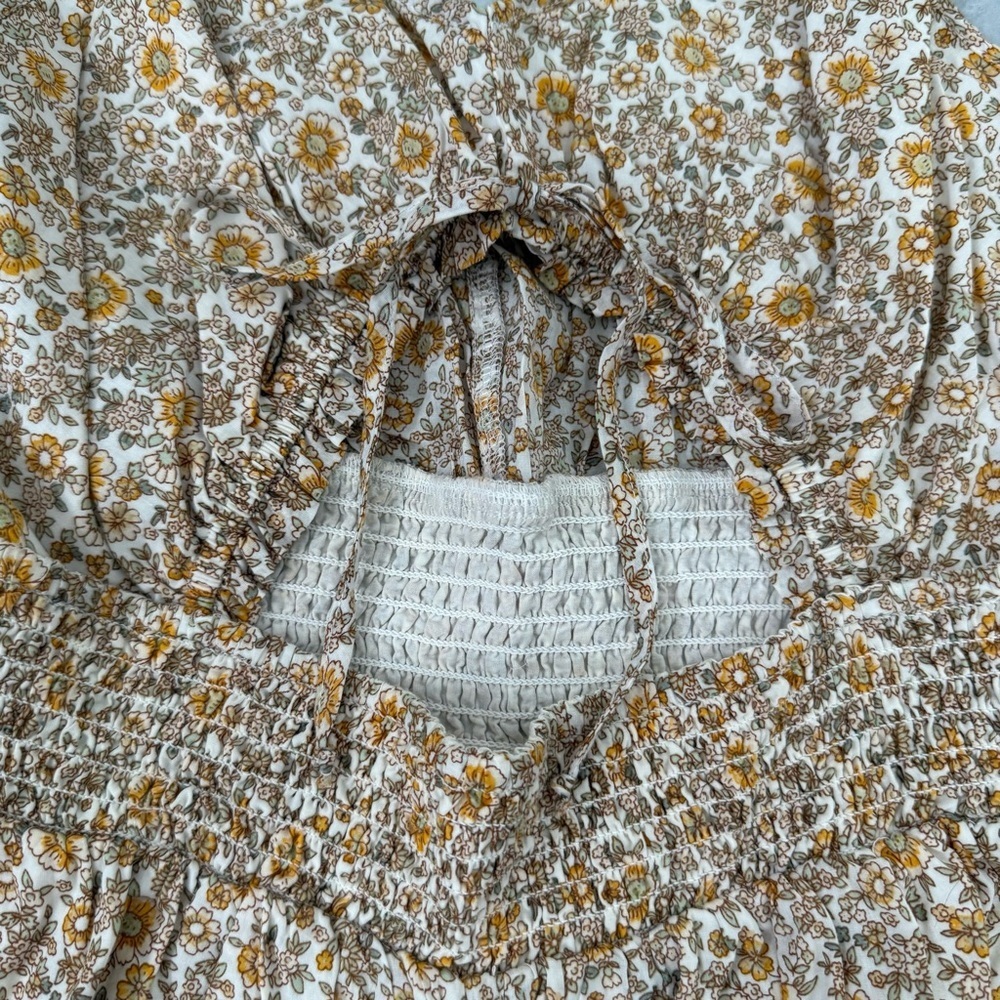 Women’s American Eagle AE Front Cut-Out Floral Spaghetti Strap Romper Size Large - Picture 4 of 16